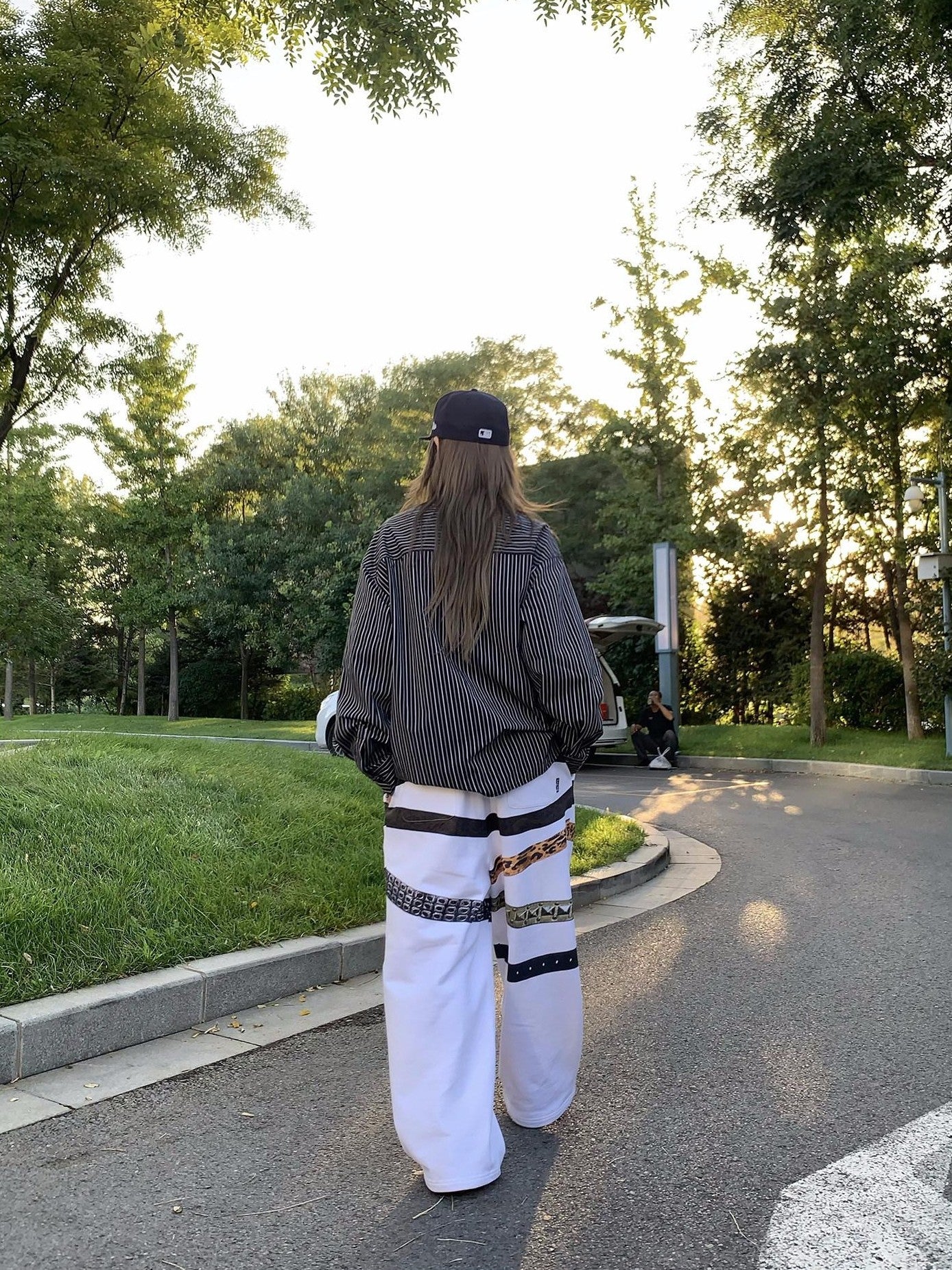 FOURFORTY Rock Inspired 3d Print Waist Belt Print Women's Fleece Lined Sweatpants