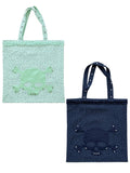 FOURFORTY Skull Studded Floral Women's Square Double Strap Tote Handbags