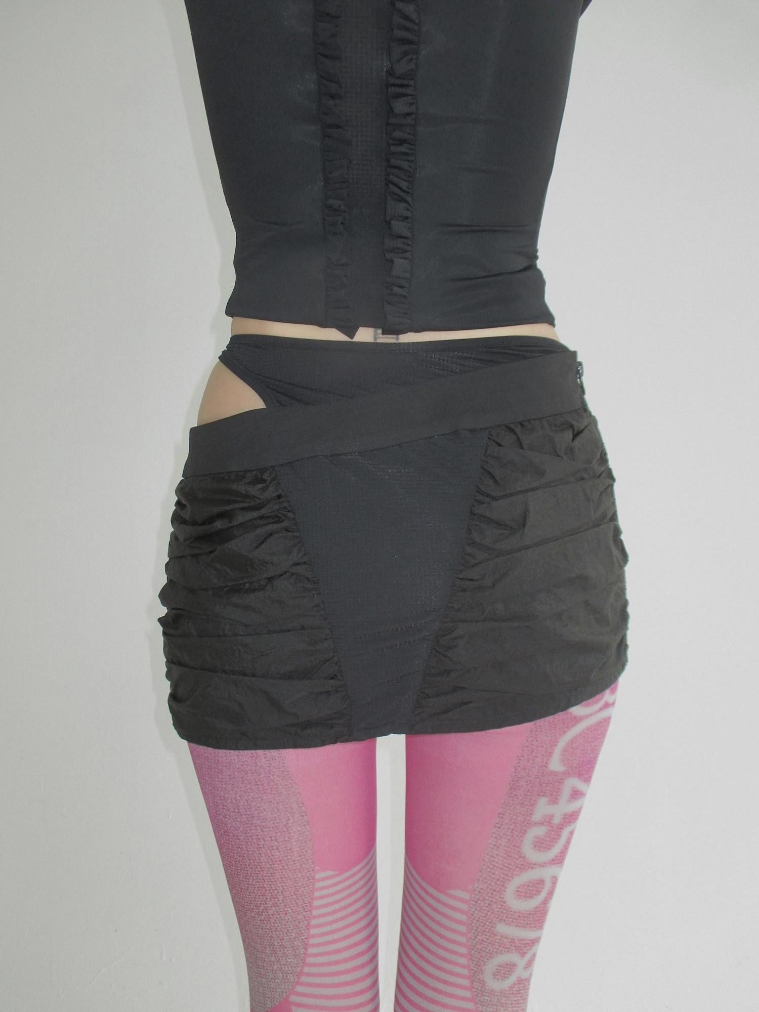 FOURFORTY Sleek Functional Drawstring Ruched Women's Techwear Mini Skirts