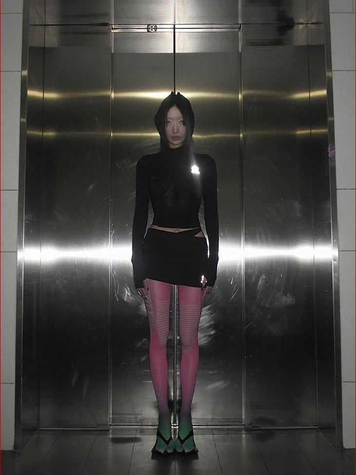FOURFORTY Sleek Functional Drawstring Ruched Women's Techwear Mini Skirts