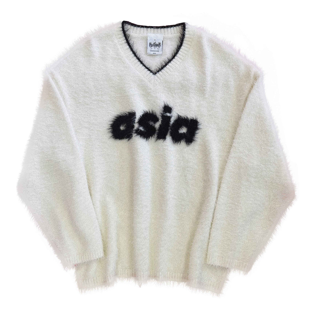 FOURFORTY_Soft_Fuzzy_Two_Tone_Jacquard_V-neck_Women's_Nylon_Blend_Sweaters_984319999127_MISSTT