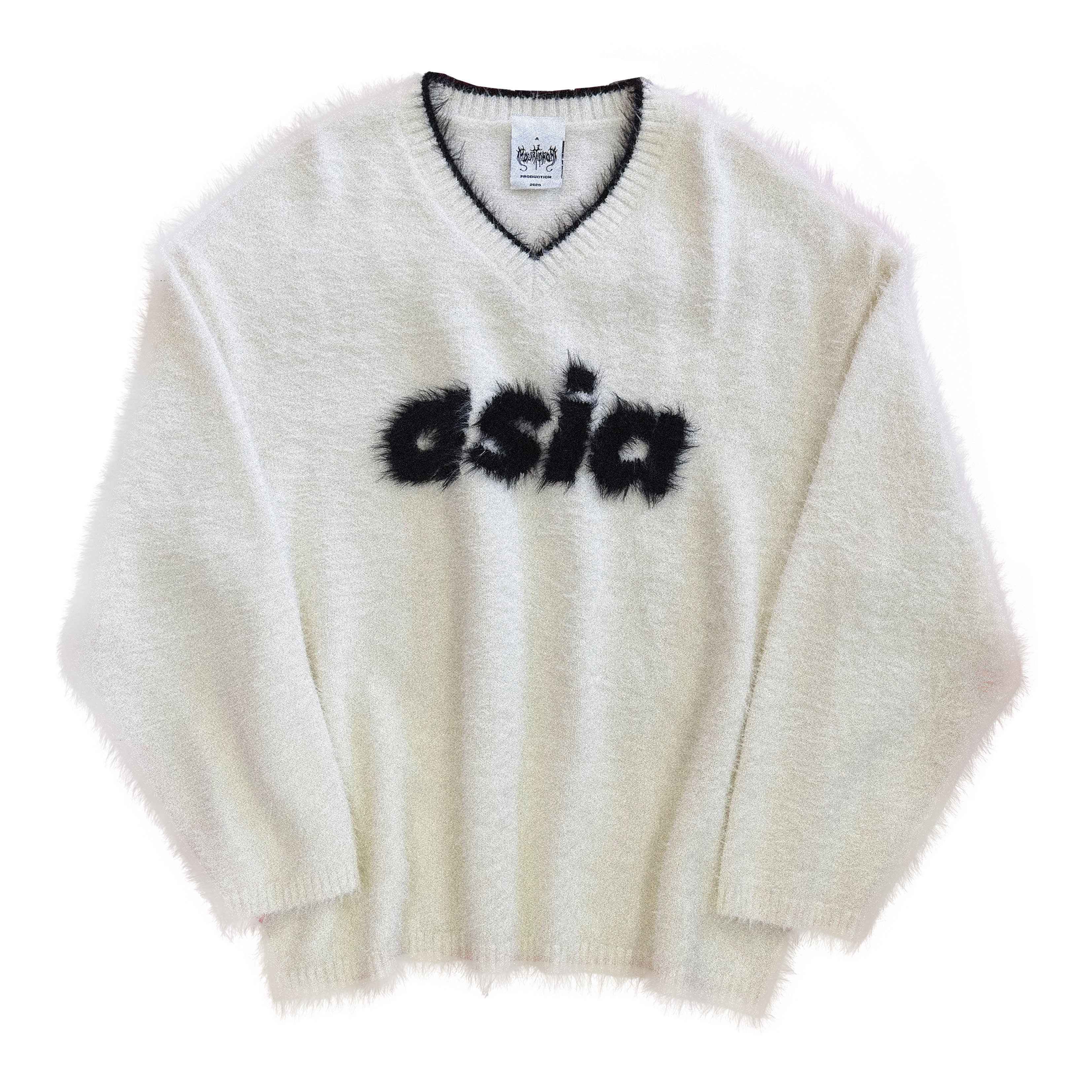 FOURFORTY_Soft_Fuzzy_Two_Tone_Jacquard_V-neck_Women's_Nylon_Blend_Sweaters_984319999127_MISSTT