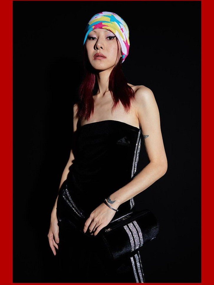 FOURFORTY Star Camouflage Pattern Knitted Women's Chunky Soft Yarn Beanies