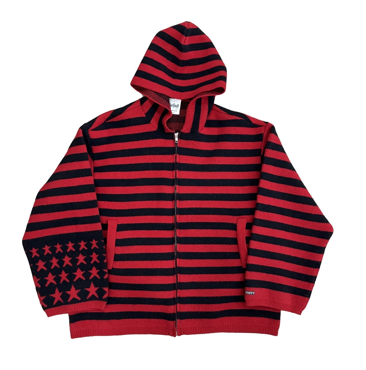FOURFORTY_Star_Stripe_Knit_Zip_Hooded_Women's_Acrylic_Polyester_Blend_Hoodies_1011132023329_MISSTT