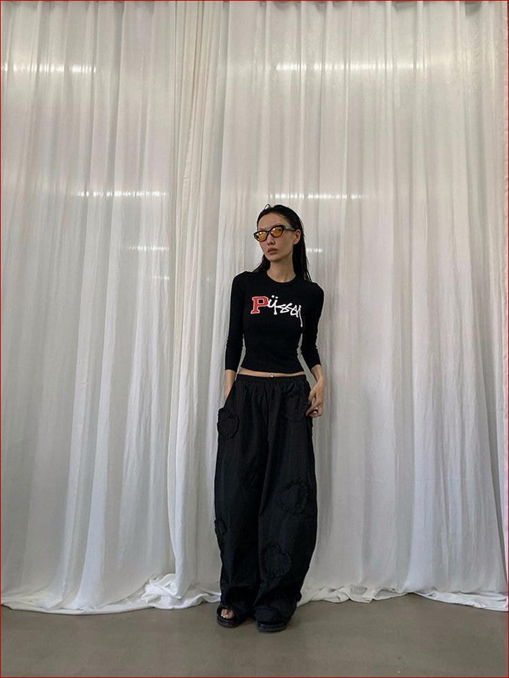 FOURFORTY Street Graphic Fitted Women's Viscose Cotton Spandex Blend Long Sleeve T-shirts