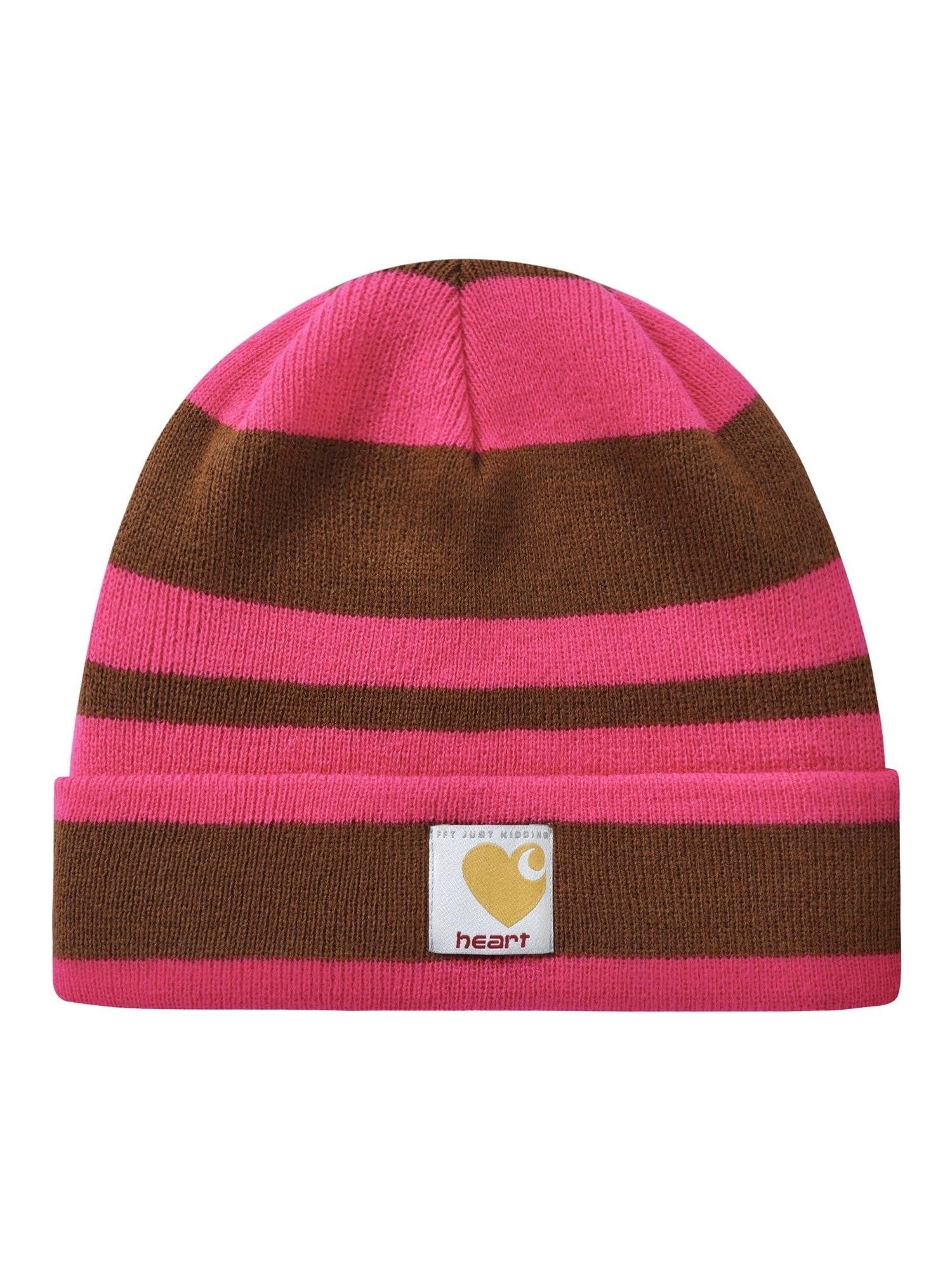 FOURFORTY Striped Knit Yarn Street Round Top Adjustable Women's Acrylic Beanies
