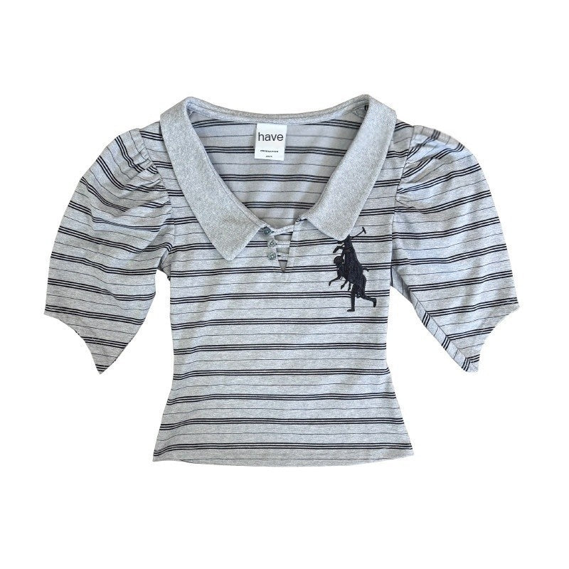 FOURFORTY_Striped_Peter_Pan_Collar_Puff_Sleeve_Women's_Short_Sleeve_T-shirts_923287804320_MISSTT