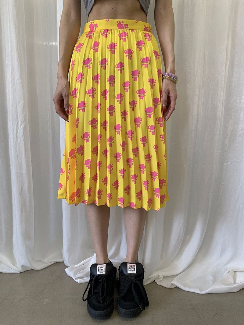 FOURFORTY_Sunshine_Yellow_Double_Elephant_Pleated_Women's_Polyester_Midi_Skirts_796690034629_MISSTT