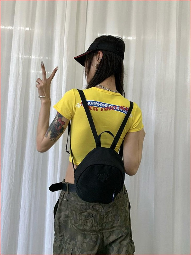 FOURFORTY Sweetheart Candy Colorblock Cropped Women's Short Sleeve T-shirts