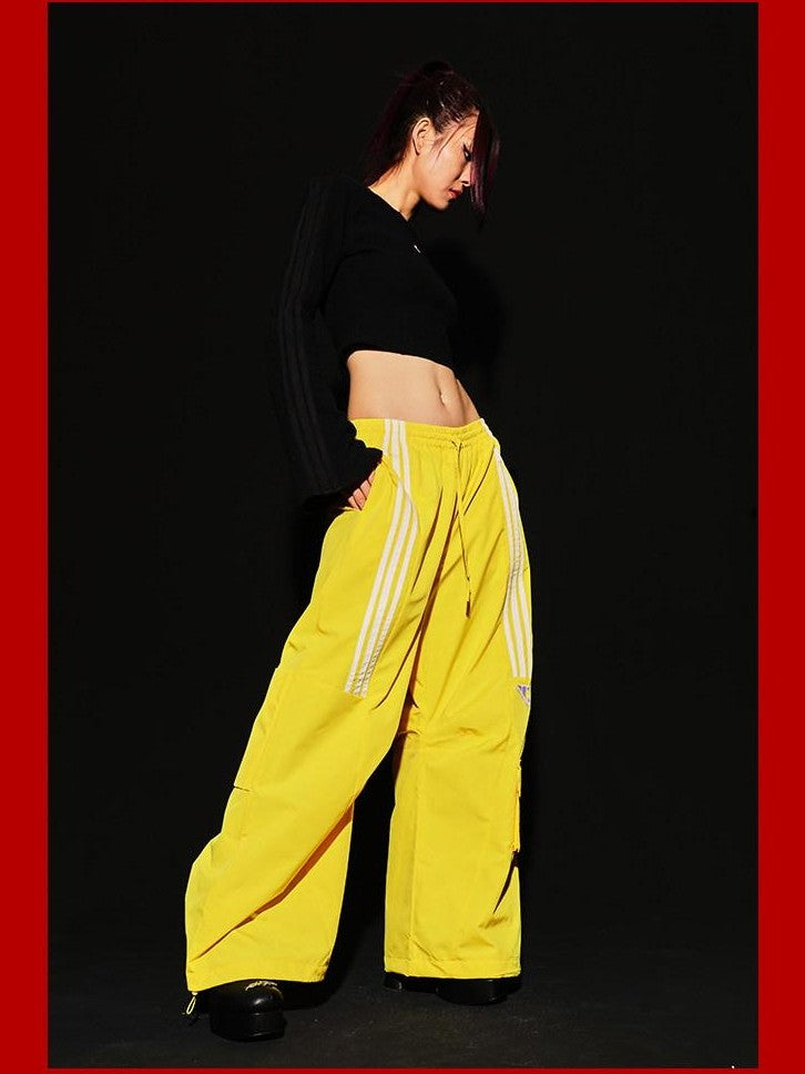 FOURFORTY Three Stripes Multi Pocket Cargo Women's Nylon Straight-leg Pants
