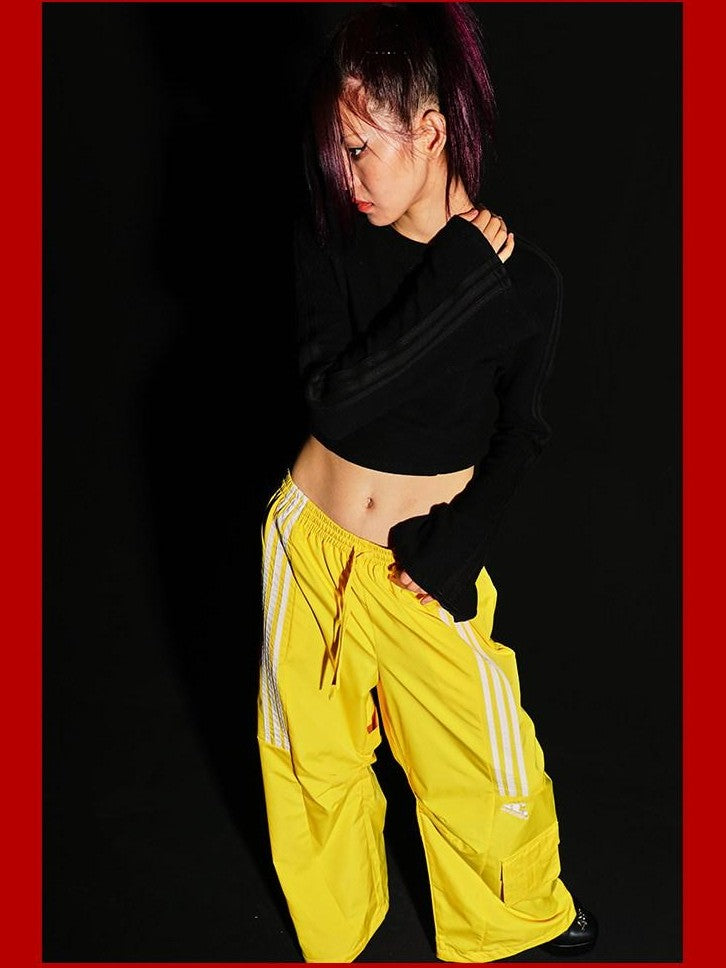 FOURFORTY Three Stripes Multi Pocket Cargo Women's Nylon Straight-leg Pants