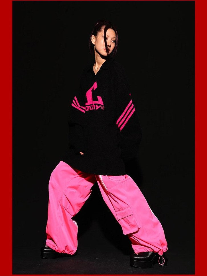 FOURFORTY Three Stripes Multi Pocket Cargo Women's Nylon Straight-leg Pants