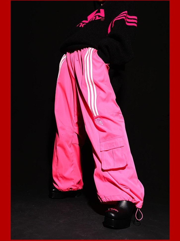 FOURFORTY Three Stripes Multi Pocket Cargo Women's Nylon Straight-leg Pants