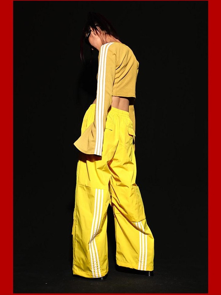 FOURFORTY Three Stripes Multi Pocket Cargo Women's Nylon Straight-leg Pants