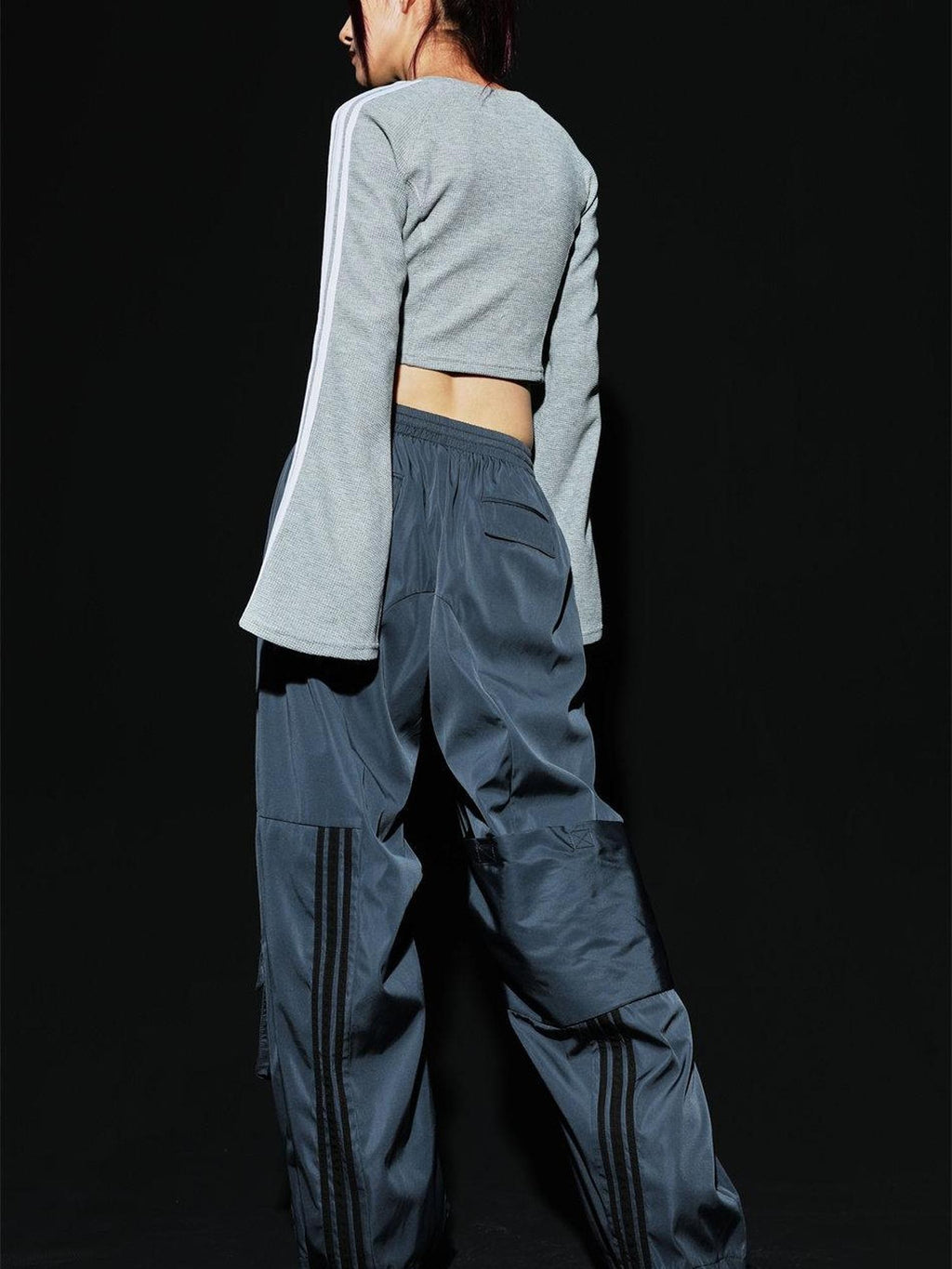 FOURFORTY Three Stripes Multi Pocket Cargo Women's Nylon Straight-leg Pants