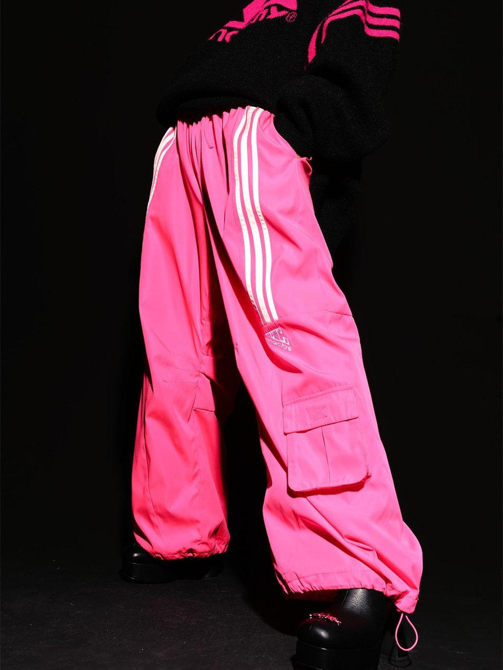 FOURFORTY Three Stripes Multi Pocket Cargo Women's Nylon Straight-leg Pants