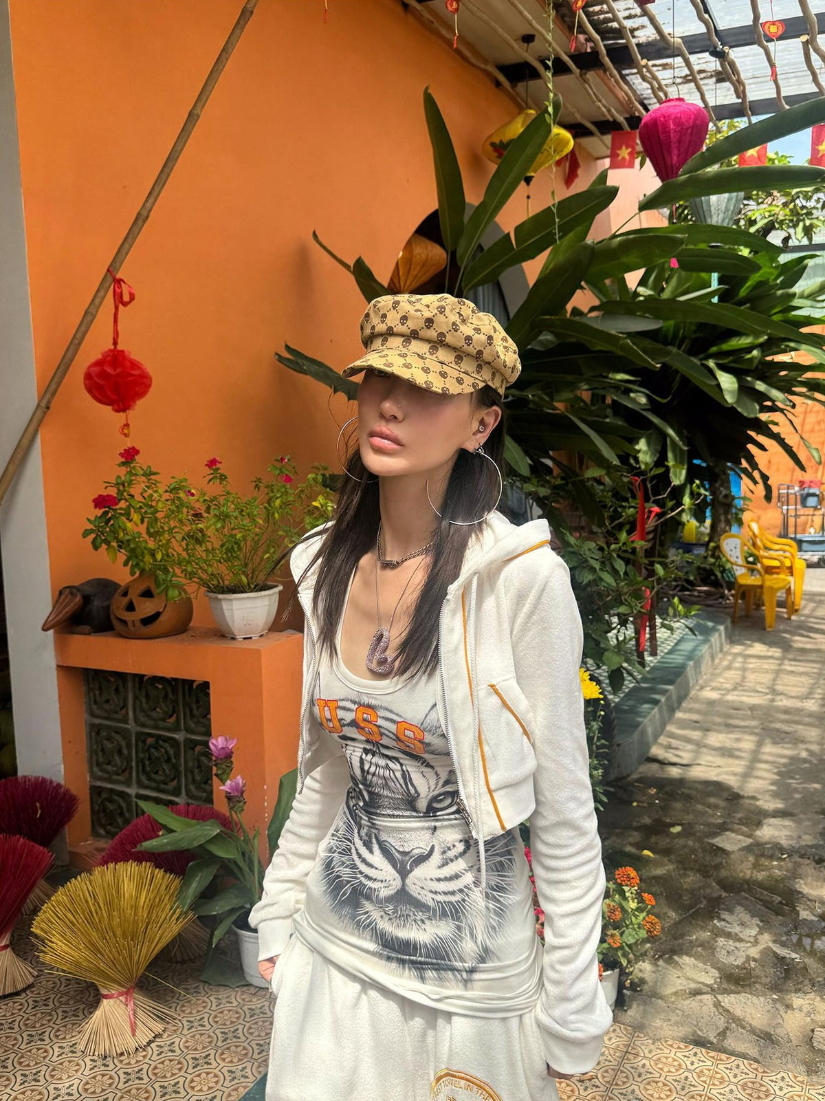 FOURFORTY Tiger Graphic Print Women's Tank Tops