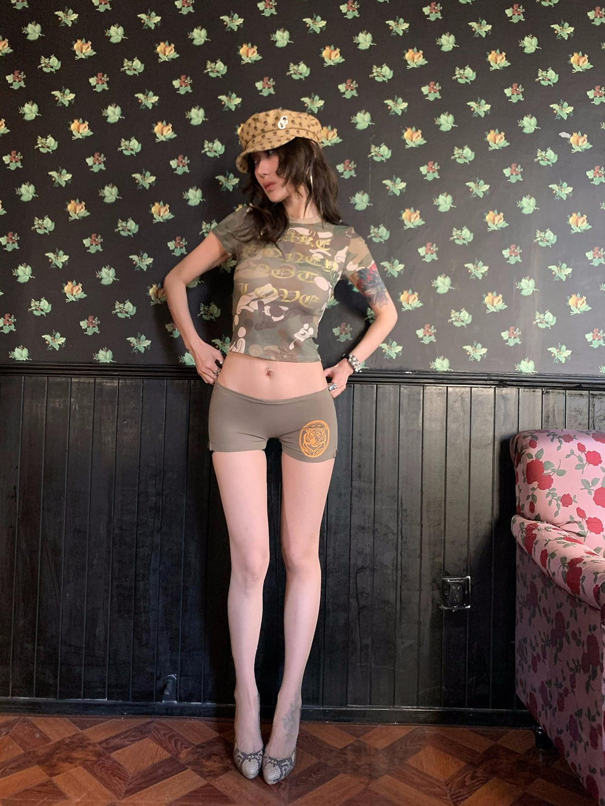 FOURFORTY Tiger Print Women's Hot Pants