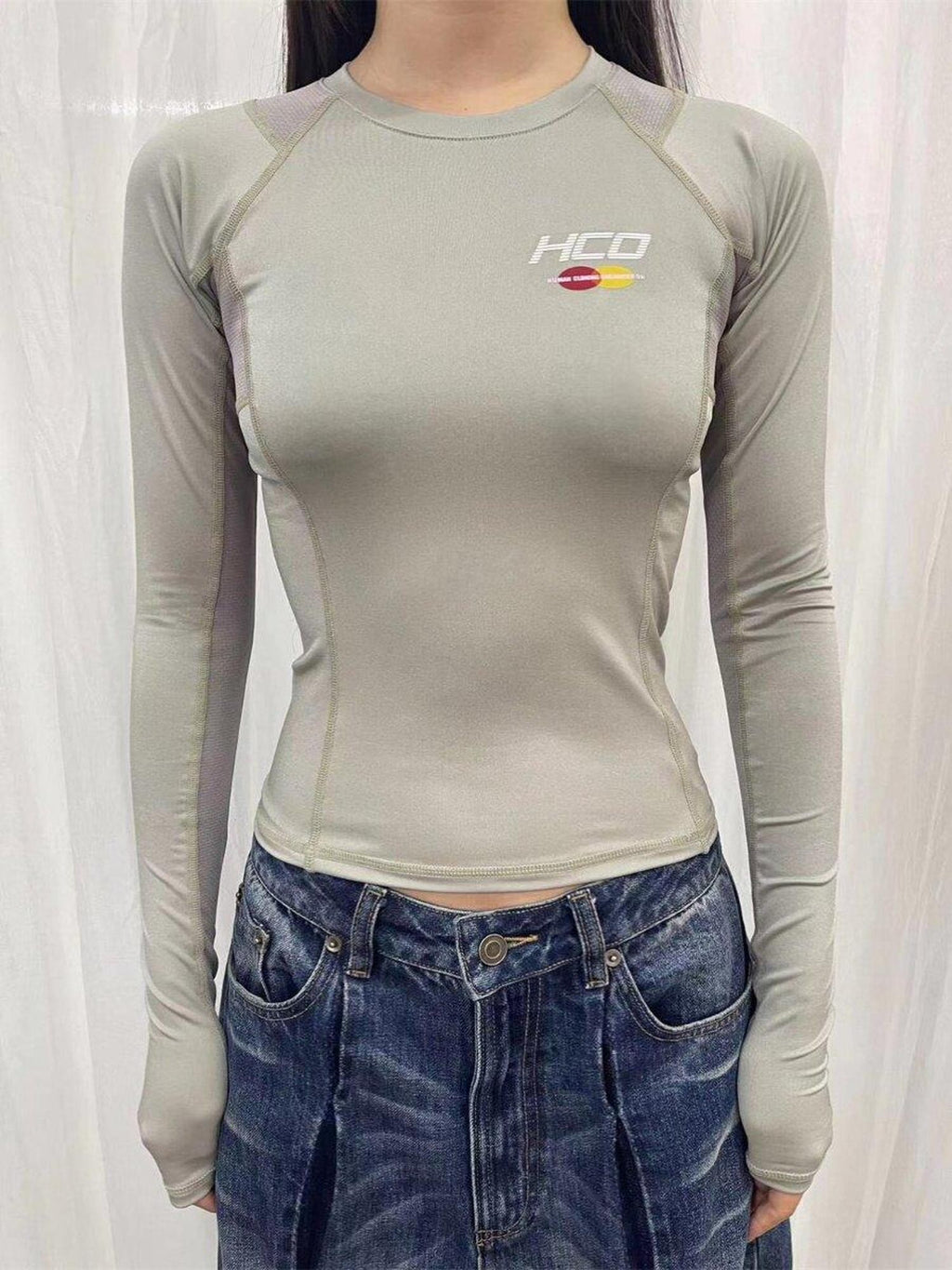 FOURFORTY Tri Color Tech Heart Performance Women's Long Sleeve T-shirts