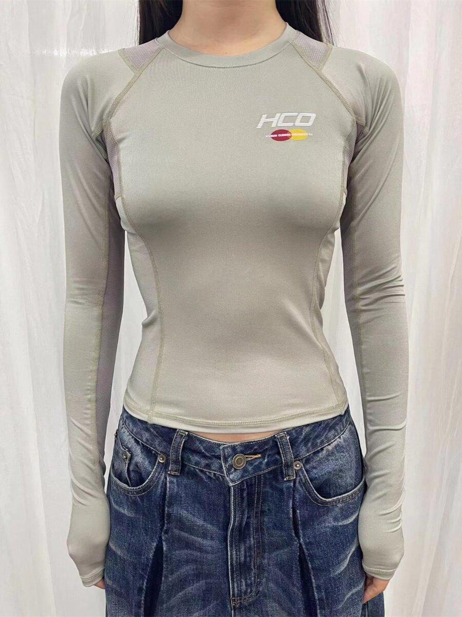 FOURFORTY Tri Color Tech Heart Performance Women's Long Sleeve T-shirts