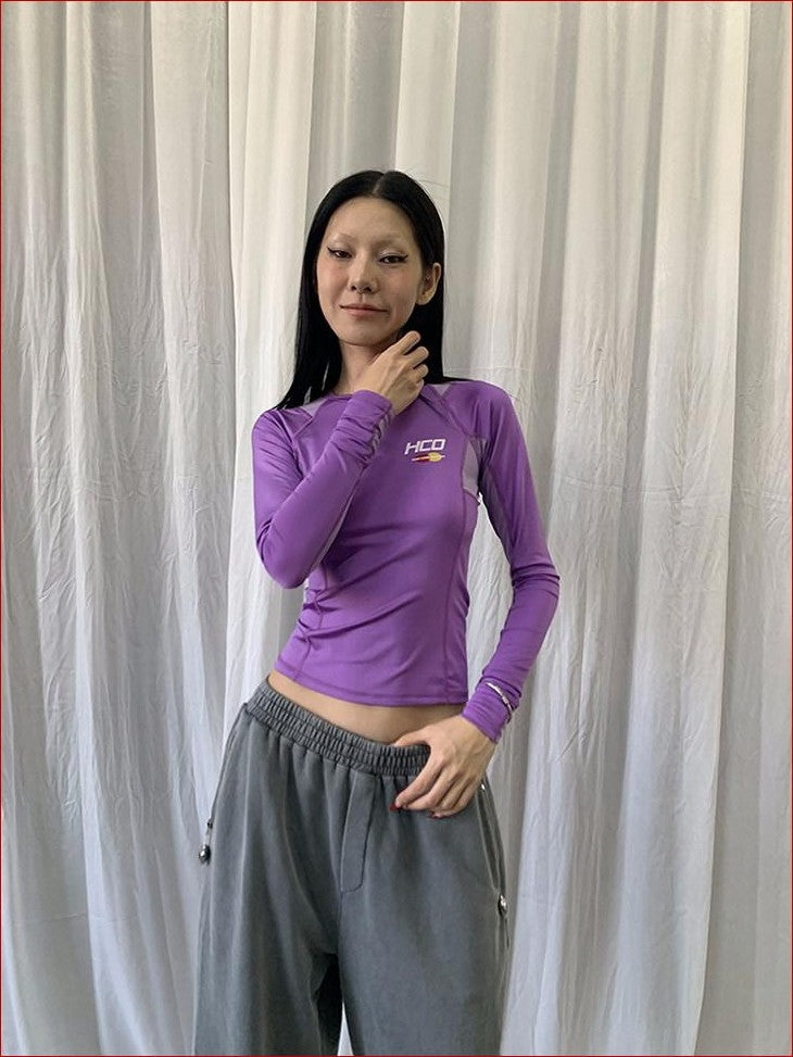 FOURFORTY Tri Color Tech Heart Performance Women's Long Sleeve T-shirts