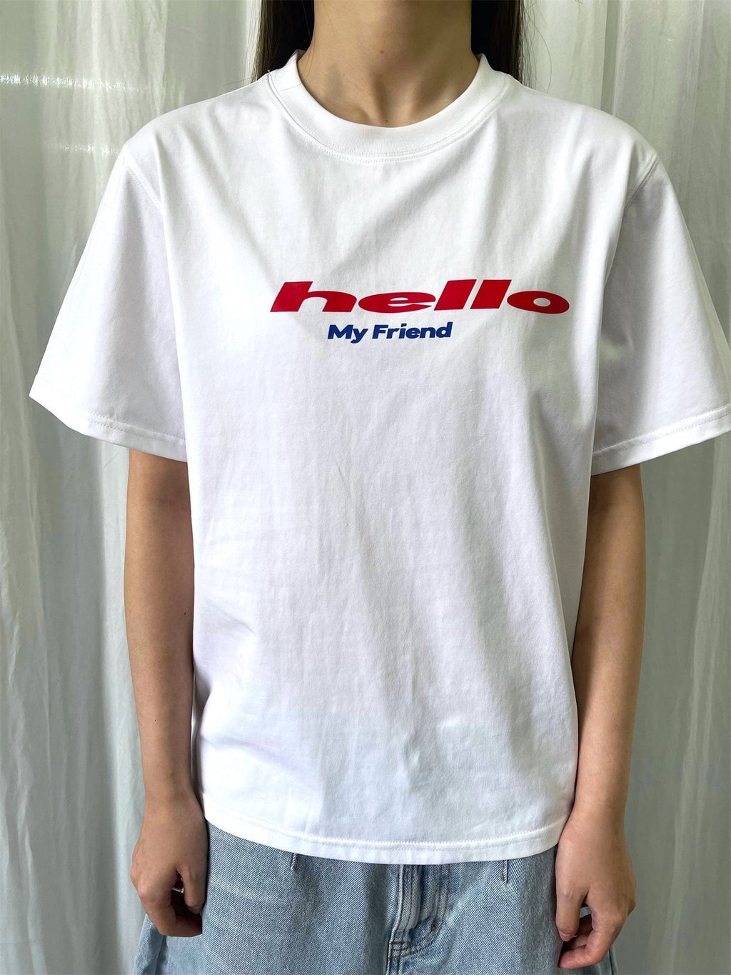 FOURFORTY_Tricolor_Letter_Print_Loose_Fit_Women's_Cotton_Blend_Short_Sleeve_T-shirts_782105777025_MISSTT