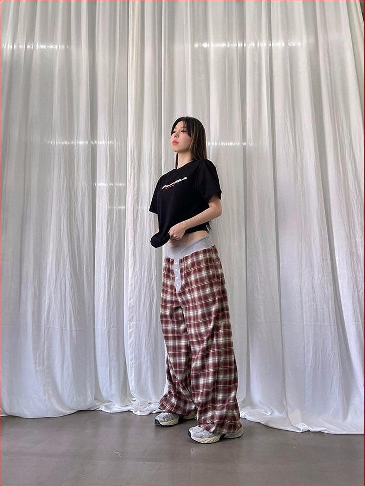 FOURFORTY Tricolor Letter Print Loose Fit Women's Cotton Blend Short Sleeve T-shirts