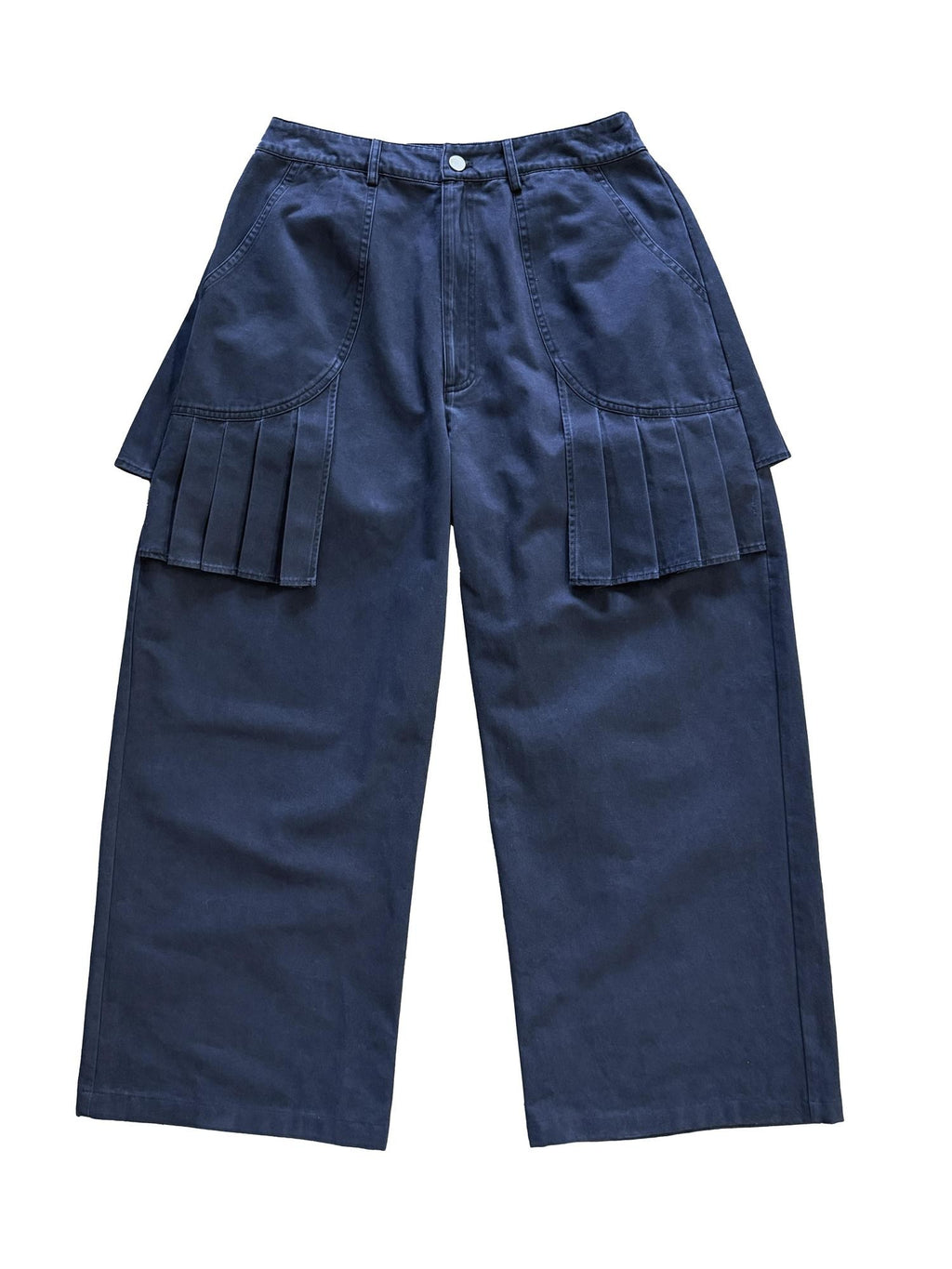 FOURFORTY Washed Distressed Pleated Straight Leg Cotton Women's Cargo Pants