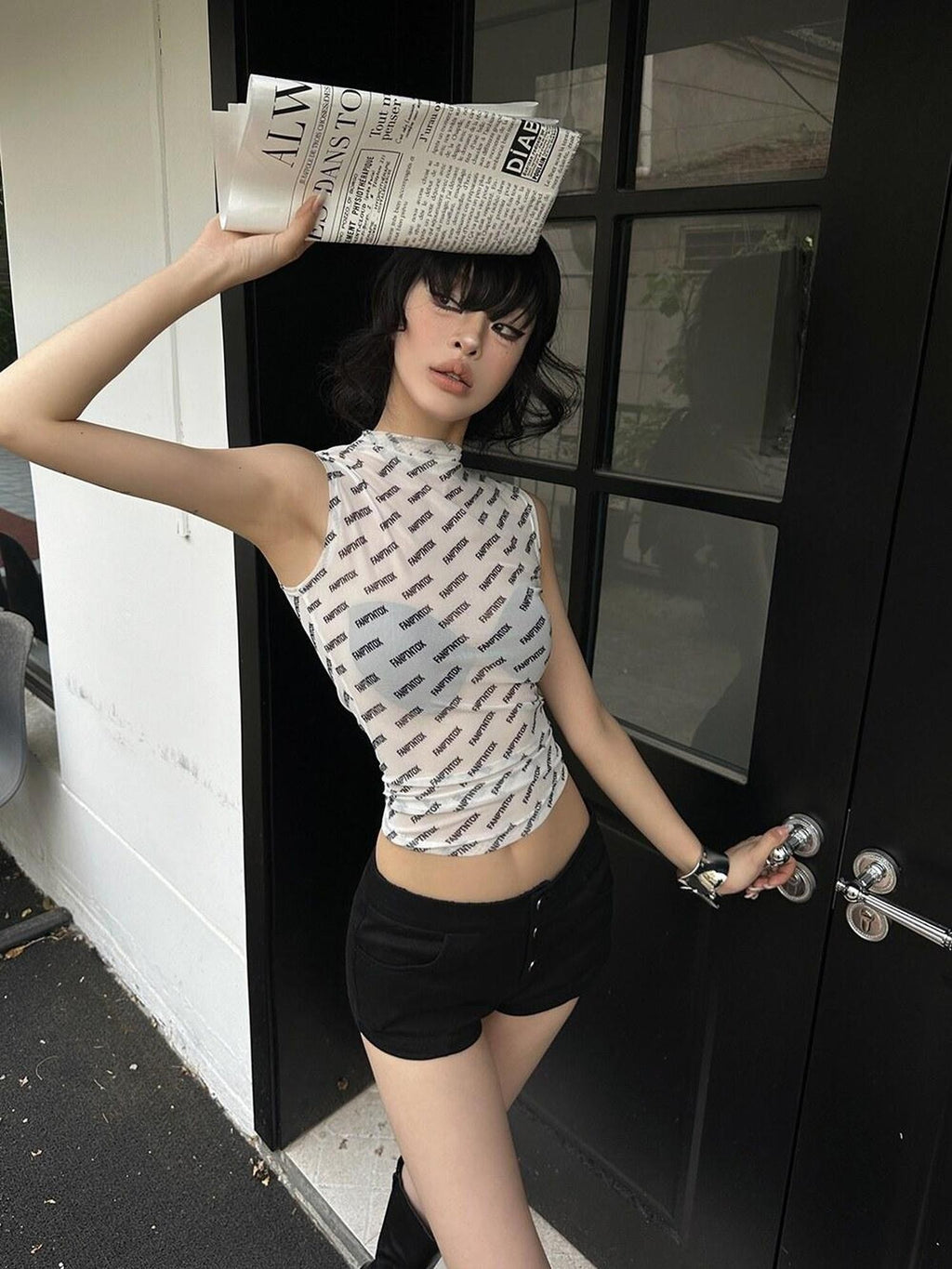 Fanptntox American Street Low Rise Slim Straight Women's Other Fabric Hot Pants