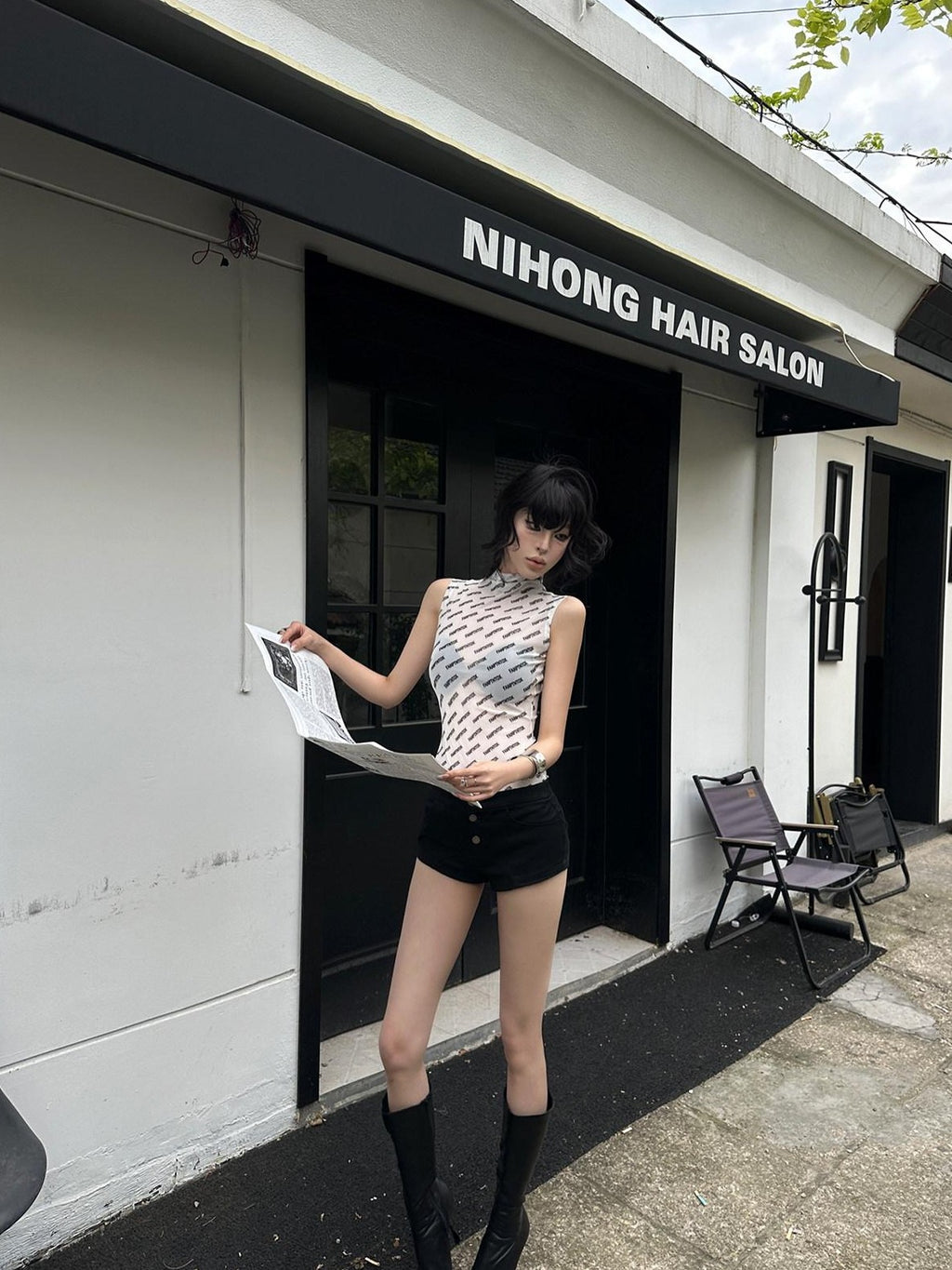 Fanptntox American Street Low Rise Slim Straight Women's Other Fabric Hot Pants