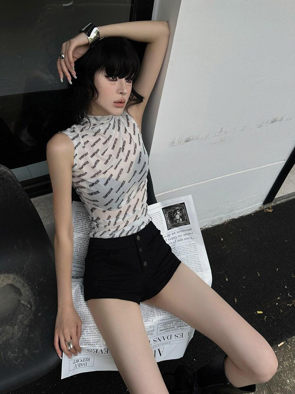 Fanptntox American Street Low Rise Slim Straight Women's Other Fabric Hot Pants