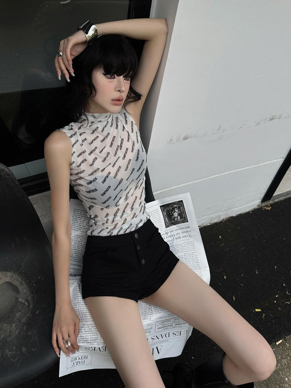 Fanptntox American Street Low Rise Slim Straight Women's Other Fabric Hot Pants