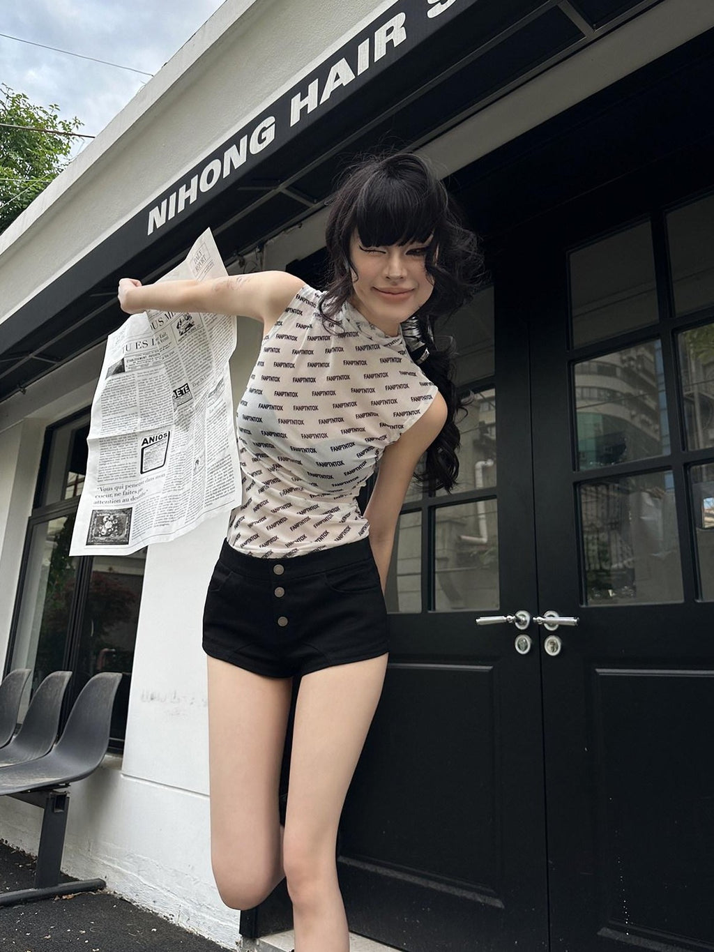 Fanptntox American Street Low Rise Slim Straight Women's Other Fabric Hot Pants