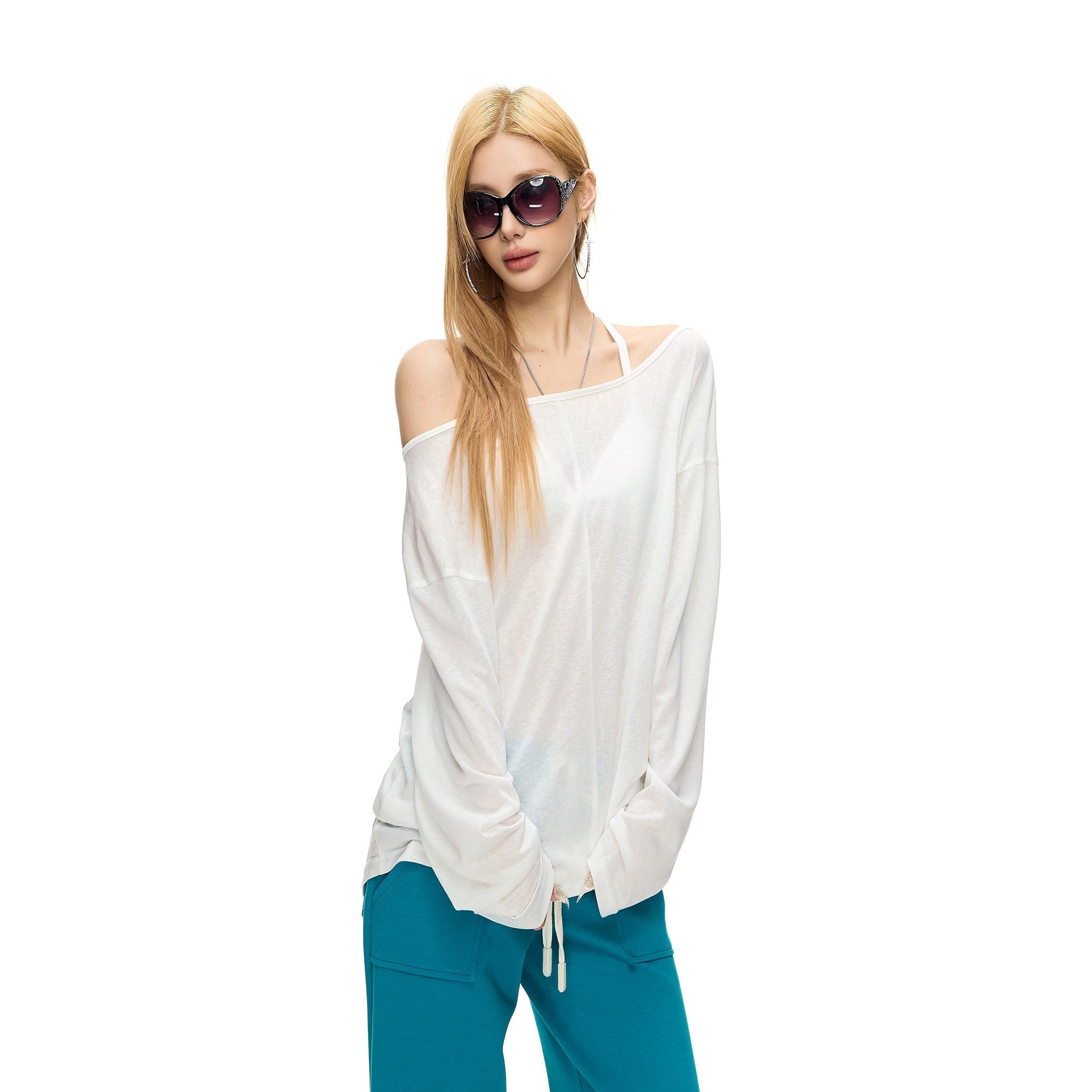 Fanptntox_Back_Beaded_Two_Way_Knit_Sheer_Women's_Lyocell_Long_Sleeve_T-shirts_1049927559200_MISSTT