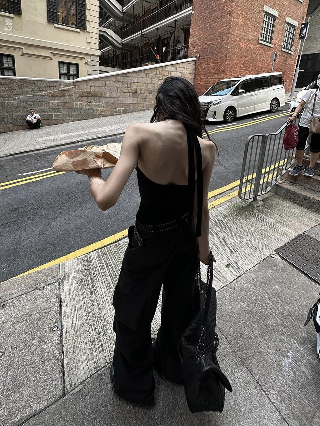Fanptntox Backless Tie Knot Knit Slimming Women's Cotton Blend Halter Tops
