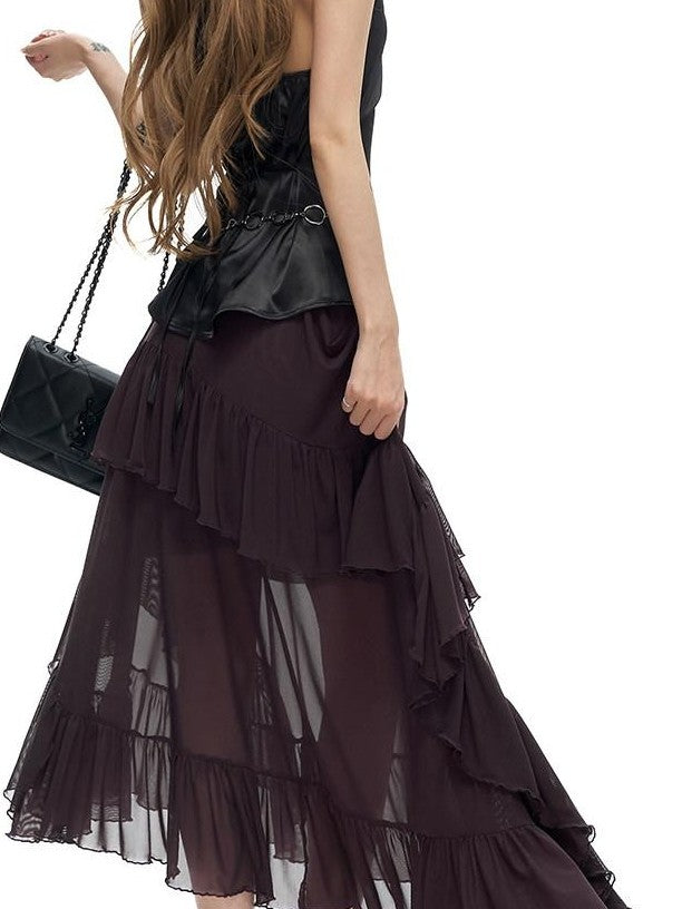 Fanptntox Black Backless Tie Halter Waist Cinch Slim Women's Satin Tank Tops