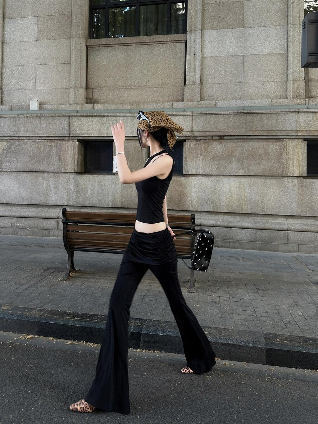 Fanptntox Black Cutout Racerback Slim Fit Street Style Women's Other Fabric Tank Tops