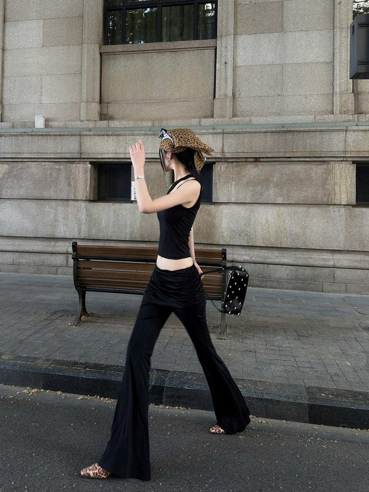 Fanptntox Black Cutout Racerback Slim Fit Street Style Women's Other Fabric Tank Tops
