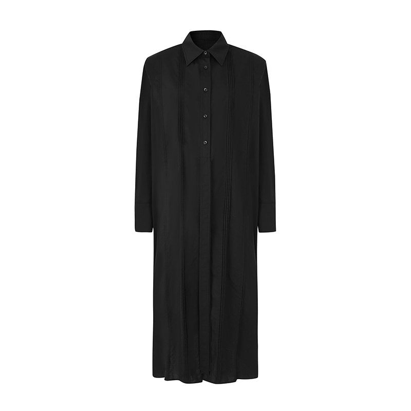 Fanptntox_Black_Detachable_Shoulder_Pads_Pleated_Blazer_Collar_Women's_Long_Coats_714494978491_MISSTT