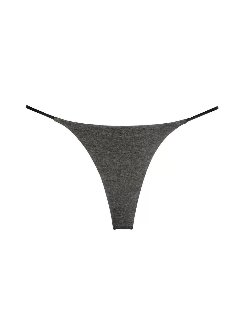 Fanptntox Black Edged Thin Strap Double Layer Low Waist Thong Women's Cotton Bikinis