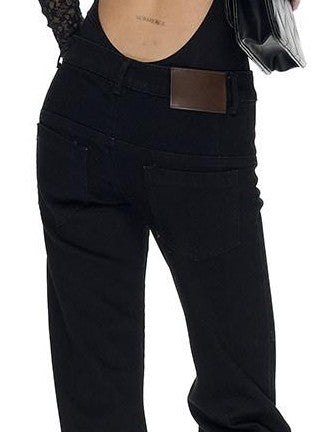 Fanptntox Black Halter Tie Backless Slim Knit Women's Viscose Basic Bodysuits