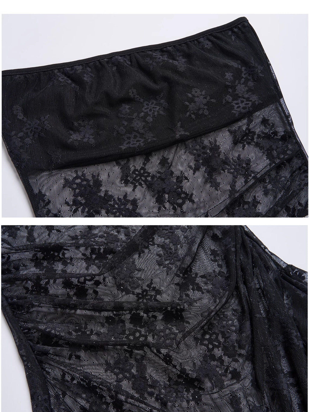 Fanptntox Black Lace Trim Off Shoulder Slim Fit Cropped Women's Tube Tops