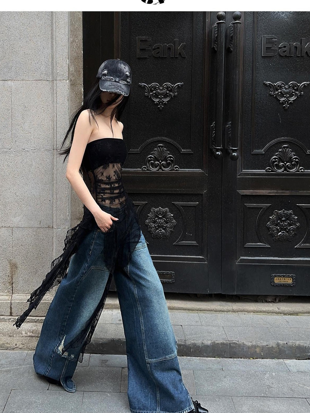 Fanptntox Black Lace Trim Off Shoulder Slim Fit Cropped Women's Tube Tops