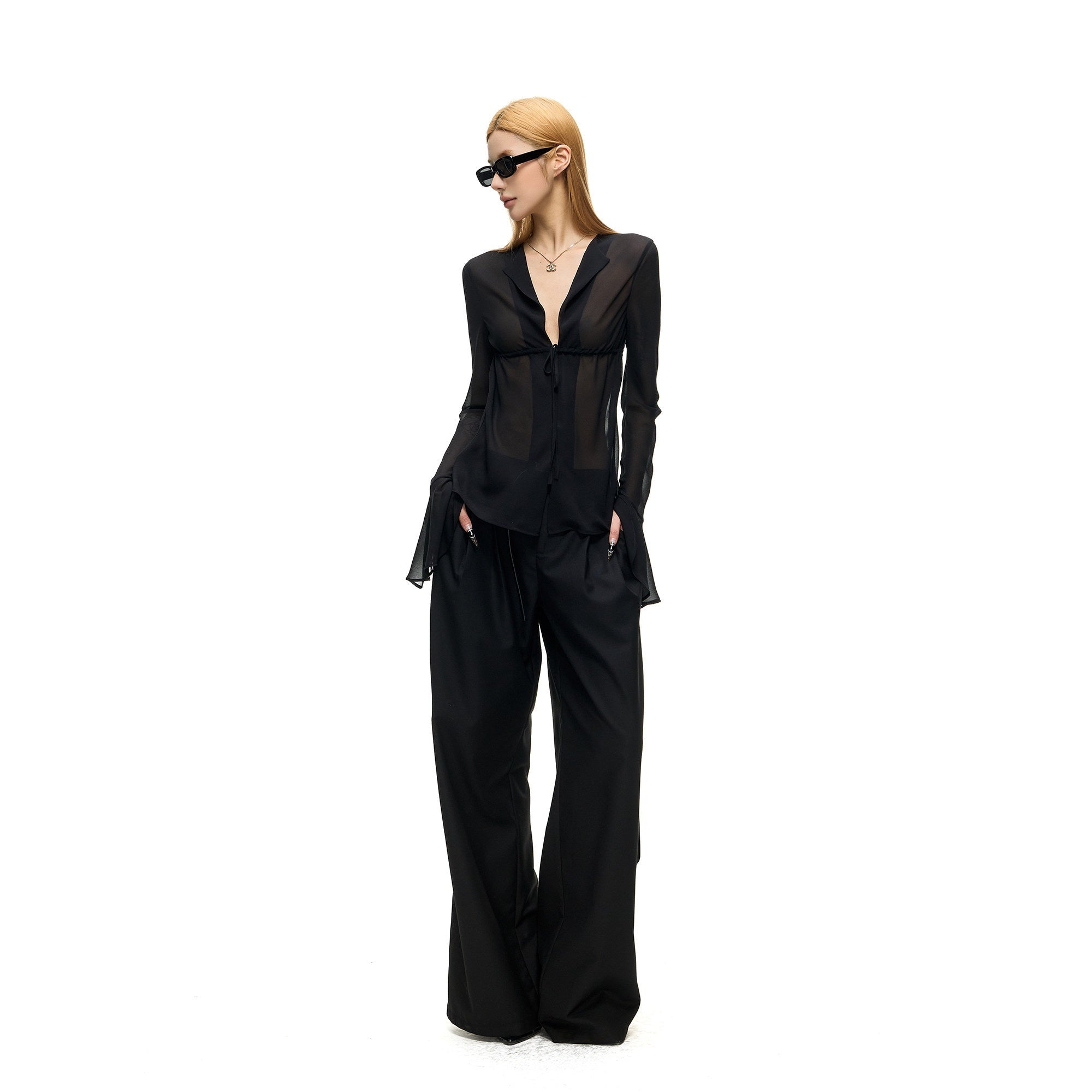 Fanptntox_Black_Pleated_Low_Waist_Women's_Woven_Polyester_Viscose_Wide-leg_Pants_1048034429825_MISSTT