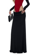 Fanptntox_Black_Red_Knitted_Ruched_Low_Waist_Bodycon_Women's_Viscose_Matching_Skirt_Sets_1011800106549_MISSTT