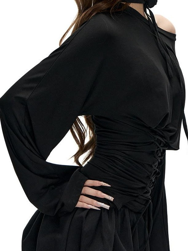 Fanptntox Black Reversible Waist Tie Handmade Floral Women's Viscose Matching Skirt Sets