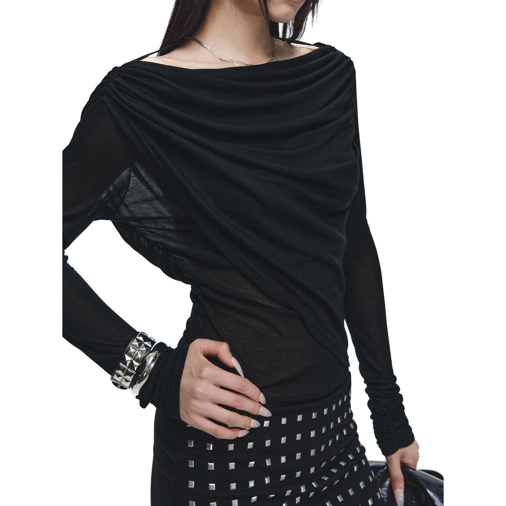 Fanptntox_Black_Rhinestone_Tie_V-neck_Slim_Women's_Tencel_Low_Waist_Matching_Skirt_Sets_963465463180_MISSTT