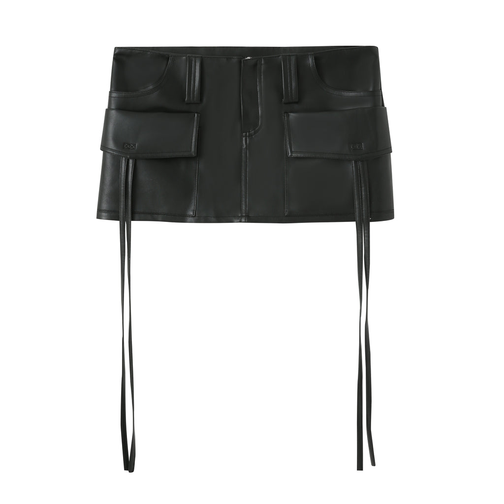 Fanptntox_Black_Ribbon_Tie_Short_Sexy_Street_Women's_Pu_Leather_Mini_Skirts_718152485288_MISSTT