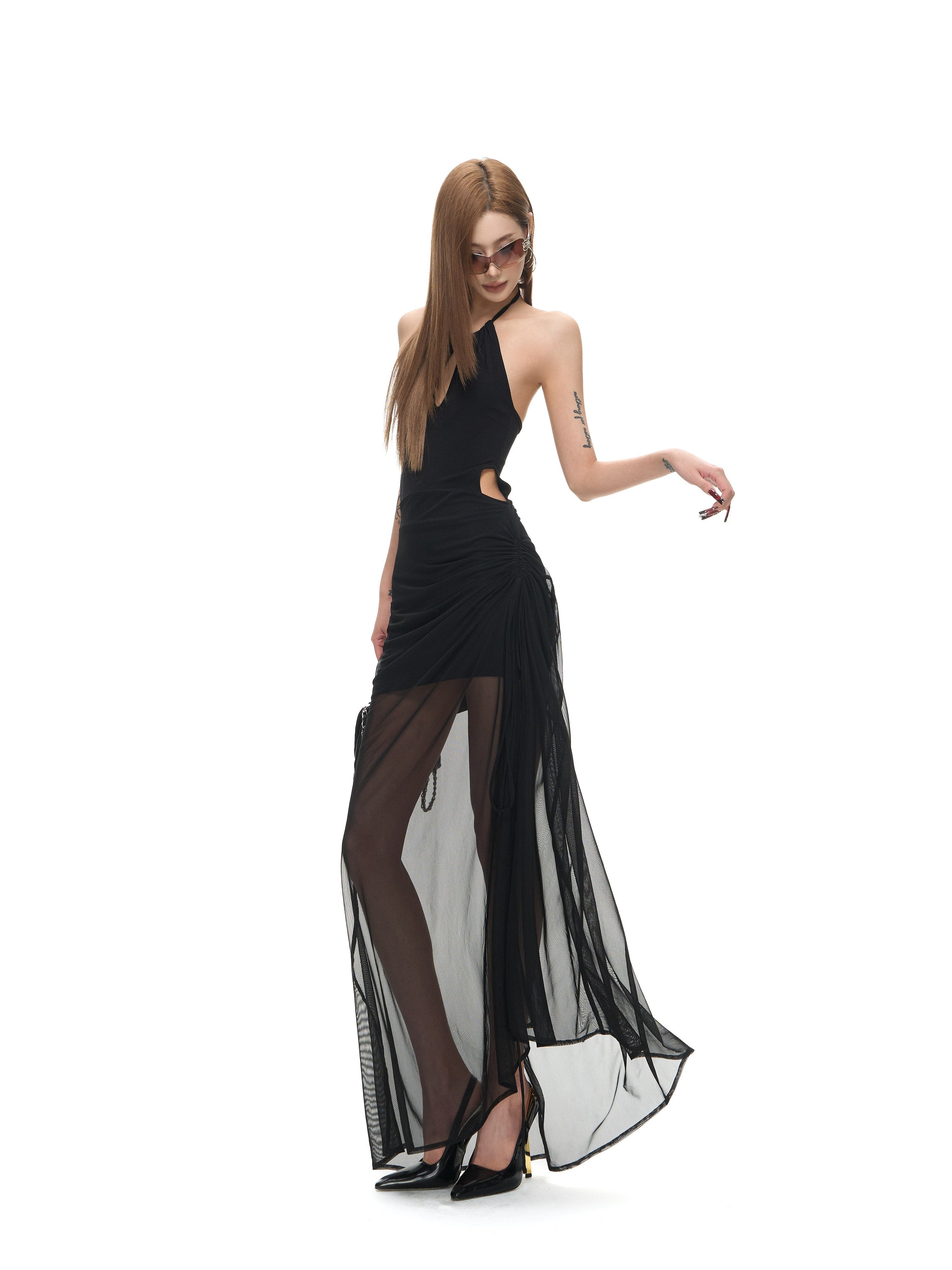 Fanptntox_Black_Ruched_Mesh_Cutout_Backless_Women's_Lyocell_Halter_Maxi_Dresses_1020312986973_MISSTT