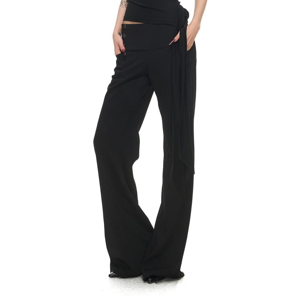 Fanptntox_Black_Sculpted_Cut_Wide_Waistband_Snap_Low_Rise_Straight_Women's_Tailored_Pants_1033327620081_MISSTT